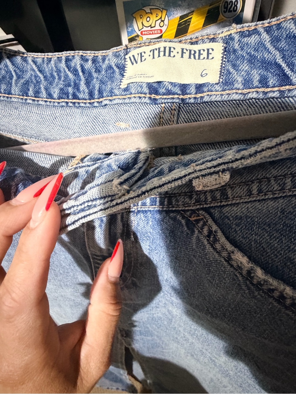 We The Free Denim Maxi Skirt with Front Slit - Blue - Picture 7 of 8